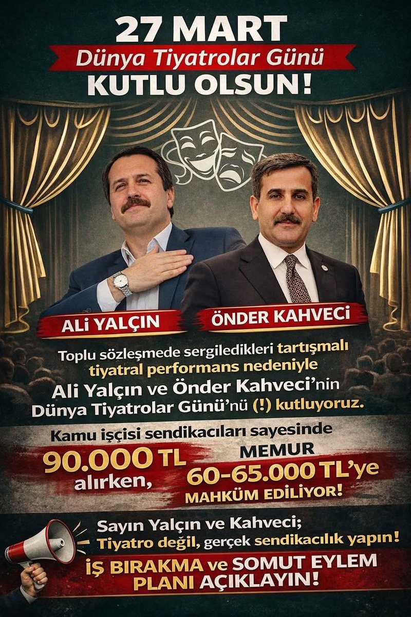 Memur_Emekli33's tweet photo. MEMURLARIN HİÇ
SENDİKASI OLMASAYMIŞ
DAHA İYİYMİŞ.

Memur ve memur emeklisi %13,52
diğer emekliler  %17,76 zam alacak.

İkisi de çok az
ama biri daha az.

Memur ve
Memur Emeklileri!

NEDEN DAHA AZ ALACAKSINIZ BİLİYOR MUSUNUZ?

Yetkili sendikanız Memur-Sen ve Başkanı Ali Yalçın sizin adınıza toplu sözleşme yaptı da ondan.

Yani;
Hiç sendikanız olmasaymış,
hiç görüşme yapmasalarmış
daha iyiymiş. 

Yani;
@_aliyalcin_ gibi bir başkanımız olmasaymış
daha iyiymiş. 

Yani;
Başkanınız sizin değil
iktidarın yanındaymış…

MEMUR KARDEŞLERİM,

ÜLKEDEKİ KÖTÜ İKTİDARDAN KURTULMANIN YOLU;
SENDİKANIZDAKİ KÖTÜ İKTİDARDAN KURTULMAKTAN GEÇİYOR. 

#EmekliMemur #MemurEmeklisineAdalet
@MemurSenKonf
@Kamu_Sen @OnderKahveci @ayyuceturkestas @TurkesGuney @leylasahinusta @drbetulsayan @akbasogluemin @avabdullahguler @suleymansoylu @EmineErdogan @Akparti @RTErdogan @engelsizbestepe @_cevdetyilmaz