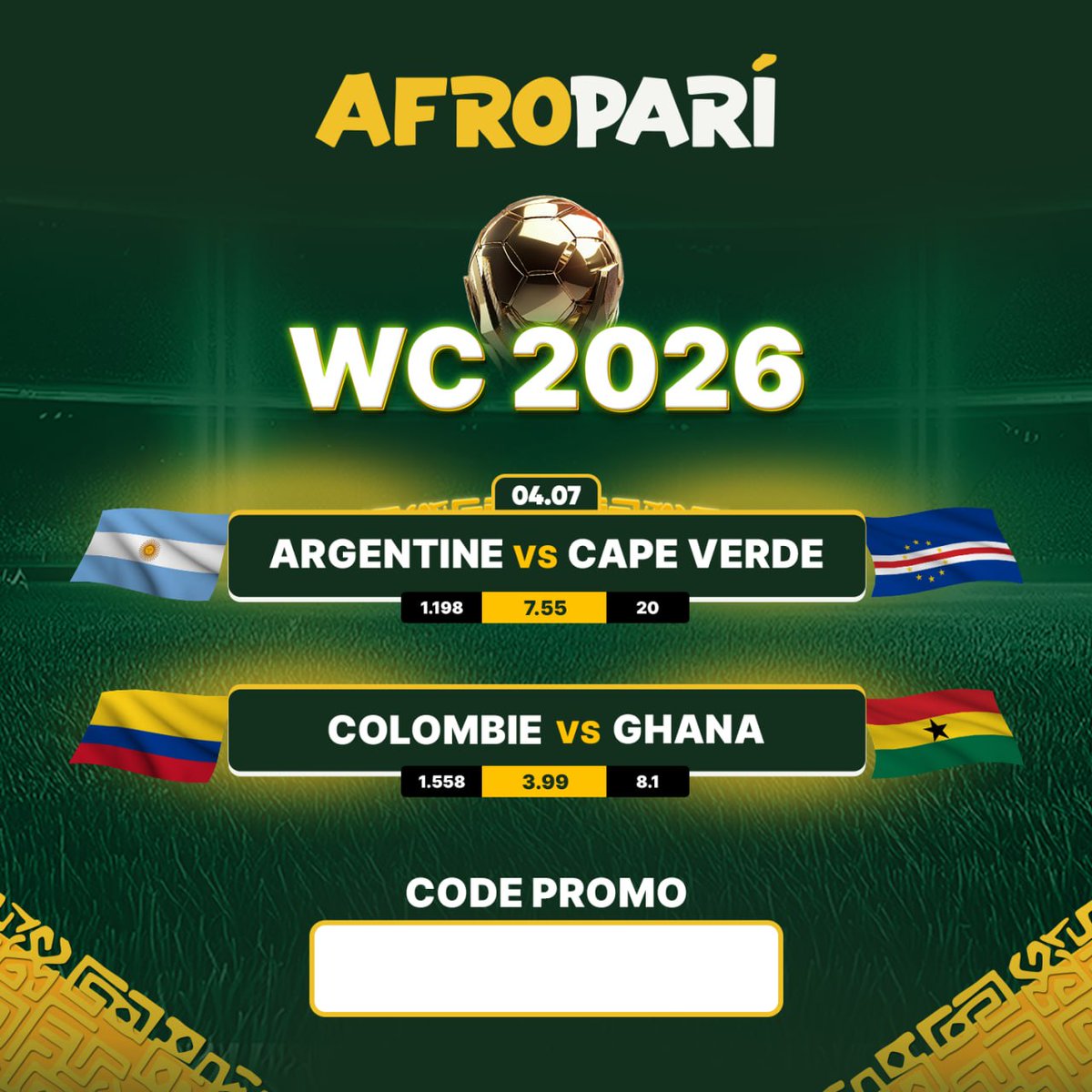 EtobemC's tweet photo. Top match du jour

Obtenez votre code promo et gagnez du liqude en dormant

Pour plus d infos, BVL m envoyez un message prive ou telegram: @etooclovis https://t.co/2rh7wc0Bmo