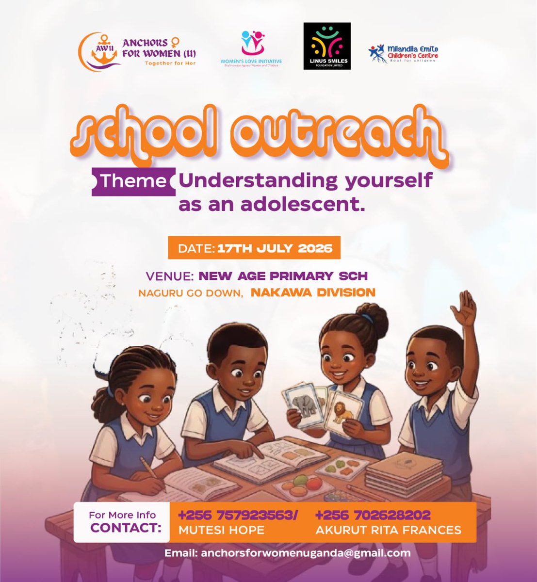 AnchorsforWomen's tweet photo. Self awareness breaks #stigma and builds #confidence.
Join us this 17th of July for an age-appropriate #menstrual health session for both girls and boys. Because knowledge breaks stigma, builds confidence, and keeps every child in school.
#MenstrualHealth https://t.co/A1Ol4S4yhy
