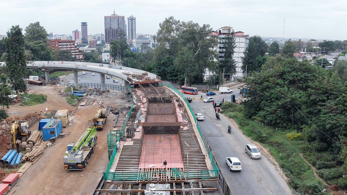 KURAroads's tweet photo. Let me tell you Maina......Kenyatta Avenue–Upper Hill Viaduct is taking shape...Currently we are 48% and very soon the chronic congestion between Upper Hill, Valley Road and the Central Business District will be no more! https://t.co/EOjI1JfSpu