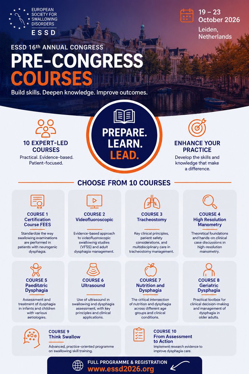 _ESSD_'s tweet photo. 📣 We're thrilled to annouce the pre-congress courses for the ESSD 16th Annual Congress 2026 in Leiden, Netherlands!📣

More info and registration: https://t.co/OXiKyXWzWm

#ESSD2026 #annualcongress #Leiden https://t.co/PFpGvWIpb0