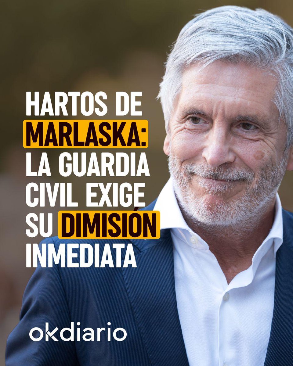okdiario's tweet photo. ‼️ "¡Marlaska, dimisión!".

📲 Noticia completa: https://t.co/1Lwsi2NXhk https://t.co/znpFEunB4i