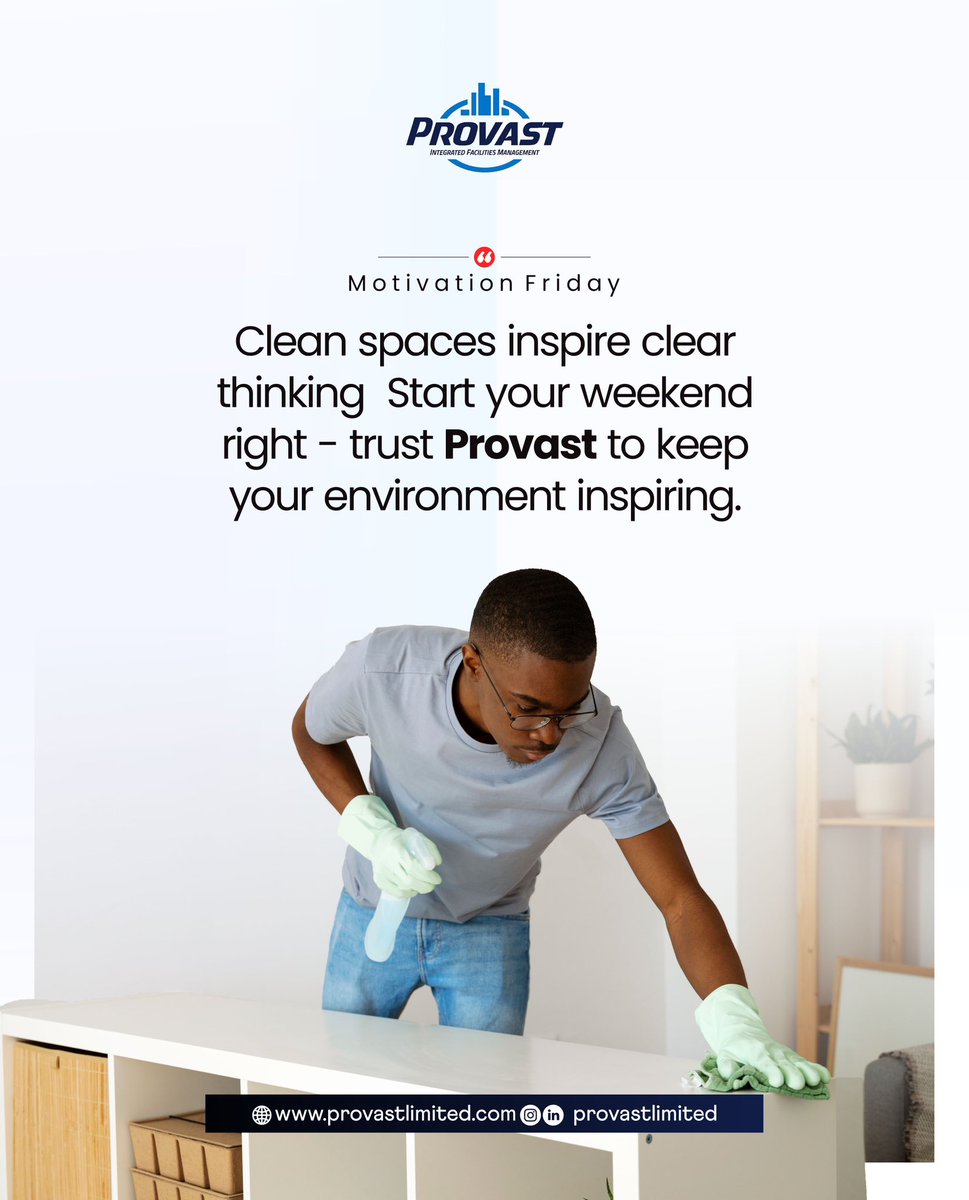 provastlimited's tweet photo. Clean spaces inspire clear thinking. 

Start your weekend in an environment that supports productivity and peace of mind.

#Provast #MotivationFriday #FacilityManagement https://t.co/Z2MLfWVuxK