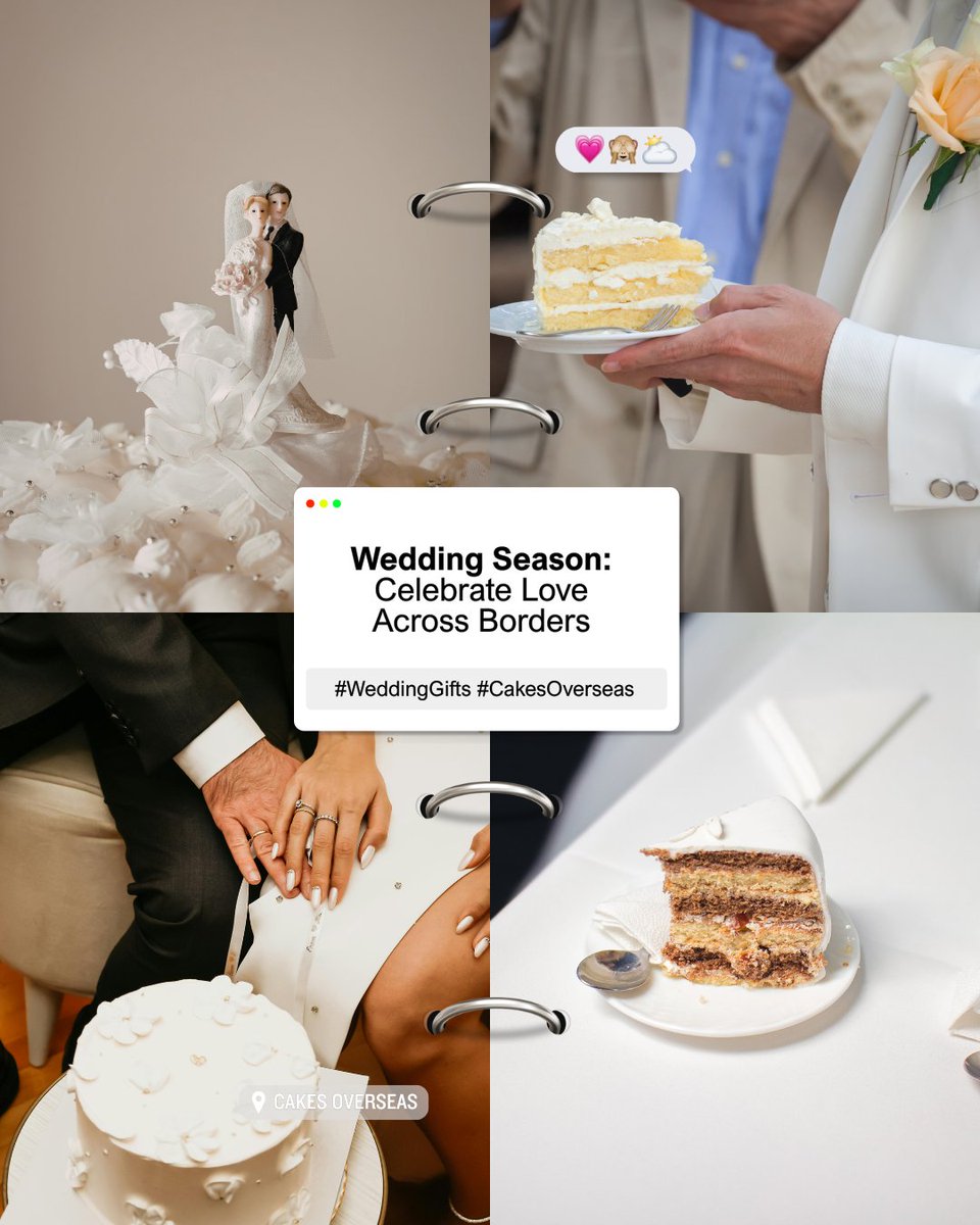 CakesOverseas's tweet photo. 💍 Can't attend a wedding overseas? Send your love with a thoughtful cake delivery and be part of their special day from anywhere.

🔗 Shop Now: https://t.co/51GmERsSNx

#WeddingSeason #WeddingGifts #CakesOverseas https://t.co/CjvMV03imx