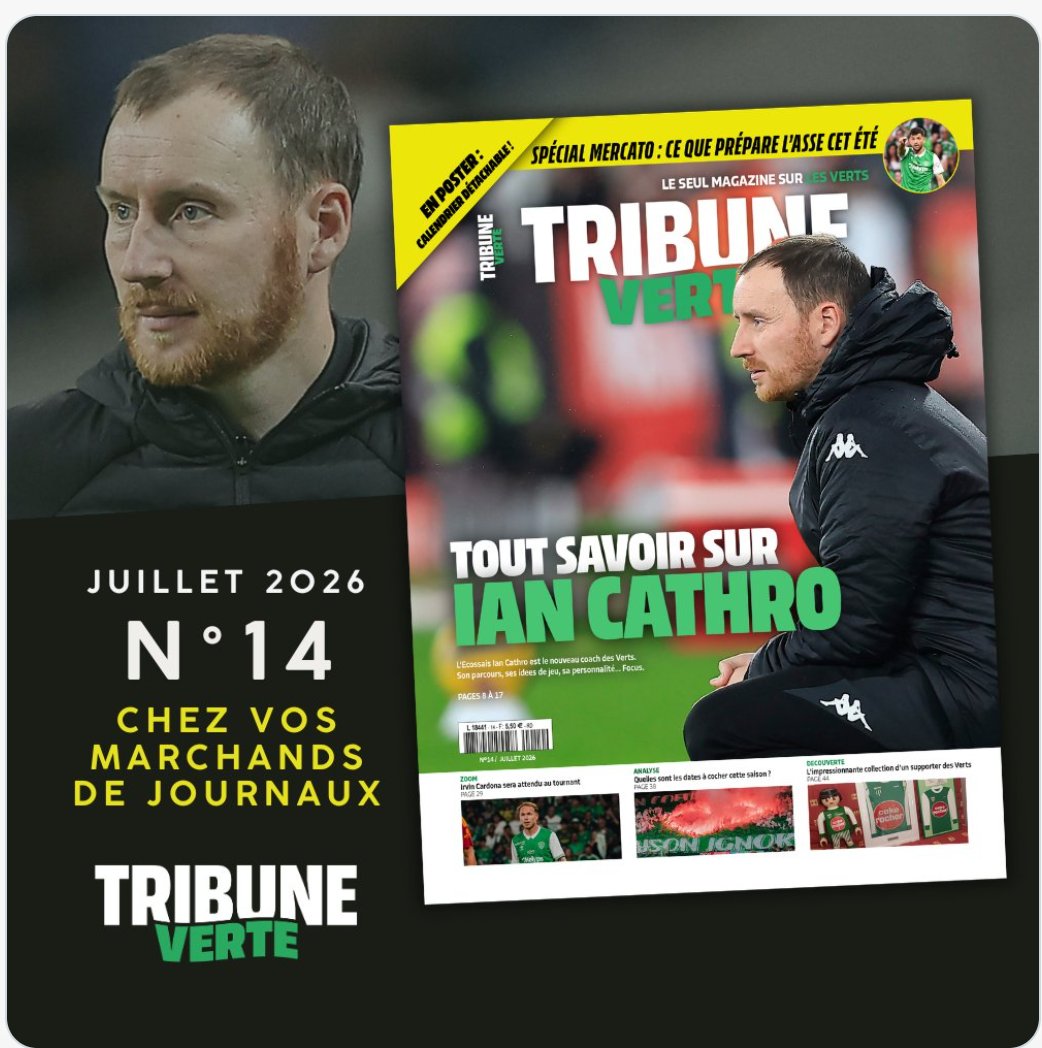 LavoixdesVerts's tweet photo. Dans vos kiosques, et en abonnement sur la plateforme, le numéro 14 de @TribuneVerte (https://t.co/4sncMahngo)

👉Focus sur Ian #Cathro. 
👉Dossier spécial #Mercato 
👉Un collectionneur exceptionnel sur l'#ASSE . 
       Et plein d'autres choses. 
#ALLEZLESVERTS #TeamASSE https://t.co/eQSzB5mteQ