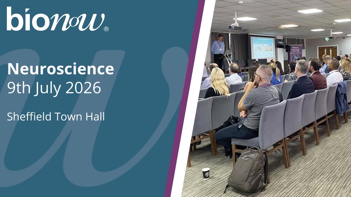 Bionow's tweet photo. The #Bionow #Neuroscience conference is in Sheffield NEXT THU and with delegate prices from just £140 and exhibition from only £450 (inc 2 delegate passes), DON'T MISS your chance to explore the breakthroughs in #neurological disease treatment.
https://t.co/5FSPyIjjvS https://t.co/nI5Ia76qXG