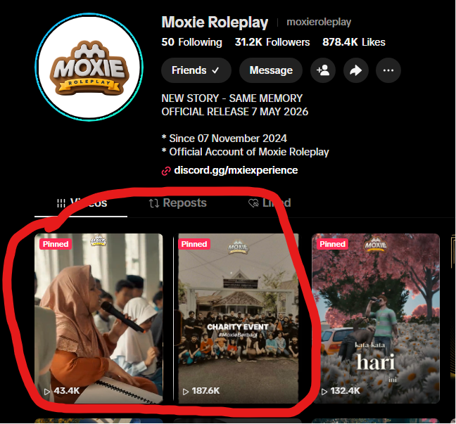 SeliaAisnith's tweet photo. EXCITING NEWS EVERYONE!!!

Pada bulan Juli ini, CRIMS:on bekerja sama dengan Moxie Roleplay untuk menyalurkan dana ke Panti (nama panti belum bisa disebutkan, sedang meminta izin terlebih dahulu). Dana akan langsung diberikan oleh staff Moxie yang datang ke Panti.

CRIMS:on akan melakukan charity stream seperti biasa. Moxie akan mengumumkan event charity di server Moxie Roleplay, di mana 50% donasi yang masuk ke kota Moxie akan disisihkan untuk charity.

Kalau kalian cek TikTok Moxie (https://t.co/fBv9THxD7x), mereka sudah pernah melakukan Charity event seperti ini.