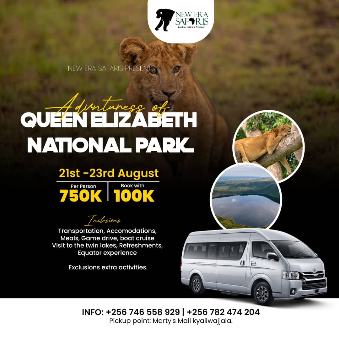 JuniorApuuli's tweet photo. @wekesa_amos @RwenzoriMarathn Join @new_era_safari this August for an unforgettable trip to Queen Elizabeth National Park at just UGX 750,000 per person. For more information contact: +256 746558929
Email: newerasafaris@gmail.com. https://t.co/K0hBnfW2VS