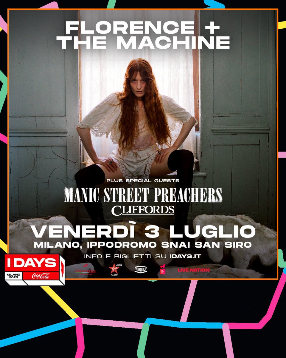 FDForum's tweet photo. 🎫| Tonight Manic Street Preachers play @IDaysMilano at Ippodromo SNAI San Siro, Milan 🇮🇹 supporting @florencemachine.

The band will be on stage 7pm local time.

#ManicStreetPreachers | @Manics https://t.co/qtFYBvtydZ
