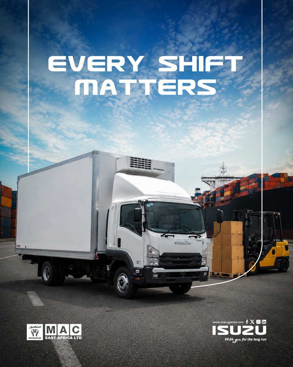 IsuzuUganda's tweet photo. Every trip counts.
Isuzu trucks are engineered for carrying capacity, reliability, and productivity to help businesses move more efficiently every day.
Learn more: https://t.co/HRGpVRzZby
#WithYouForTheLongRun #ExploreBeyondLimits https://t.co/tdhmEtOzoa