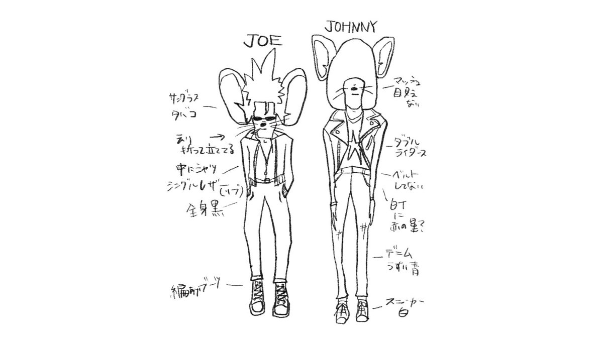 topcoat_staff's tweet photo. #菅田将暉トークLIVE仮打ちグッズ
キャラクター解禁‼️

「JOE&amp;JOHNNY」

菅田がグッズ制作のために描いた
オリジナルキャラクターの
ラットの名前は
JOE(ジョー)&amp;JOHNNY(ジョニー) https://t.co/bMzeCQkQZi