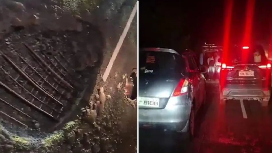 aajtak's tweet photo. 12 मिनट में 15 एक्सिडेंट! मुंबई-अहमदाबाद हाइवे पर जानलेवा गड्ढा, धड़ाधड़ फटे टायर 

मुंबई-अहमदाबाद राष्ट्रीय राजमार्ग पर महालक्ष्मी के पास सड़क में बने गहरे गड्ढे और बाहर निकली लोहे की सरियों ने कुछ ही मिनटों में 15 से ज्यादा वाहनों को अपनी चपेट में ले लिया. करोड़ों रुपये की लागत से बनी सड़क पहली बारिश में ही क्षतिग्रस्त होने पर निर्माण गुणवत्ता और जिम्मेदार एजेंसियों पर गंभीर सवाल खड़े हो गए.

पूरी खबर : https://t.co/GjuRiEOmUg

#MumbaiAhmedabadHighway #RoadSafety  #HighwayAccident #Infrastructure