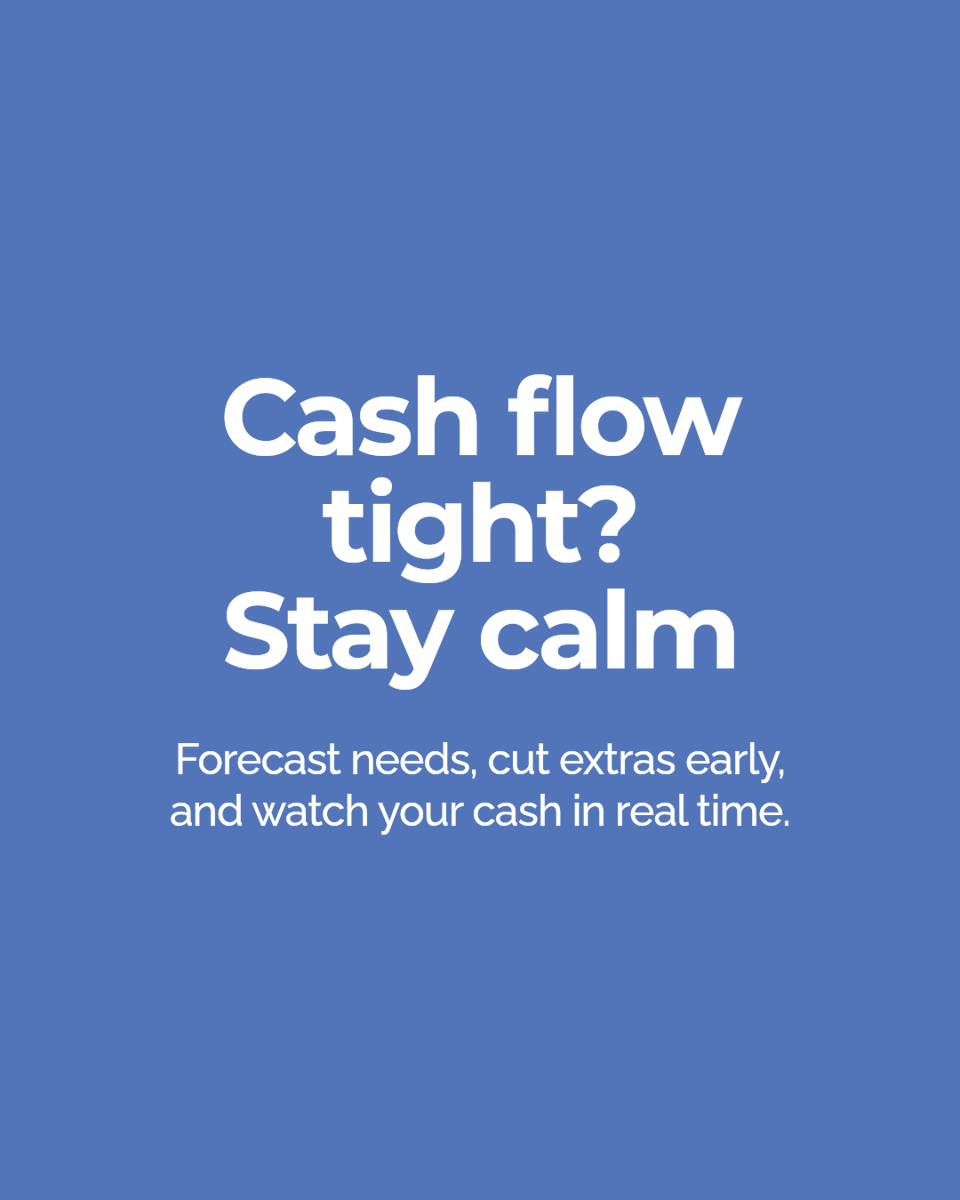 Jody_Miles's tweet photo. Tight cash flow doesn’t have to mean panic. Growing businesses stay calm by forecasting cash needs, cutting non-essentials early, and using cloud accounting for real-time insights. What’s your go-to habit when money gets tight? Comment below.

https://t.co/Uznopl3Y4i https://t.co/iOZ86Kk6c3