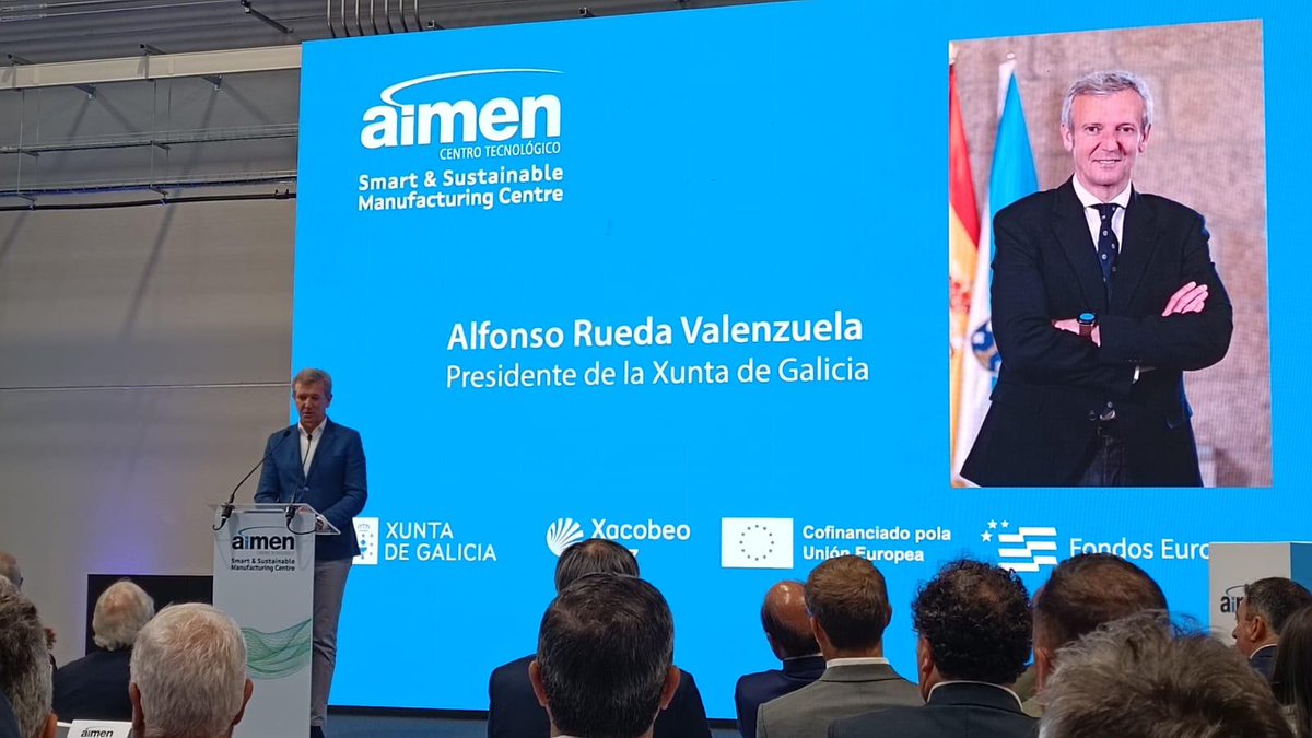 Gradiant's tweet photo. Celebramos la inauguración del Smart &amp; Sustainable Manufacturing Centre de AIMEN en O Porriño, un avance para el ecosistema tecnológico gallego.
Nuestro director general, @lperezfreire, acompañó a este aliado en I+D+i y compañero en @ATIGA_ .
¡Enhorabuena! https://t.co/mS9sT0d2ub