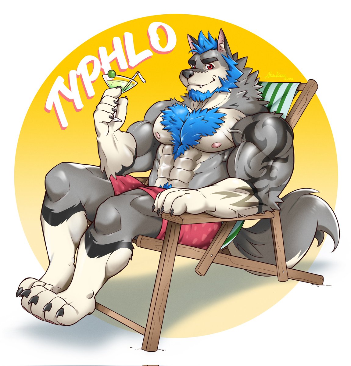 _akai_kaze_'s tweet photo. We need a "cooler" summer! 

Commission work. 

#furry #furryart #muscle #hunky #wolf #summer #drawing #artwork #commission #nonai https://t.co/XnwHJ4FfTX