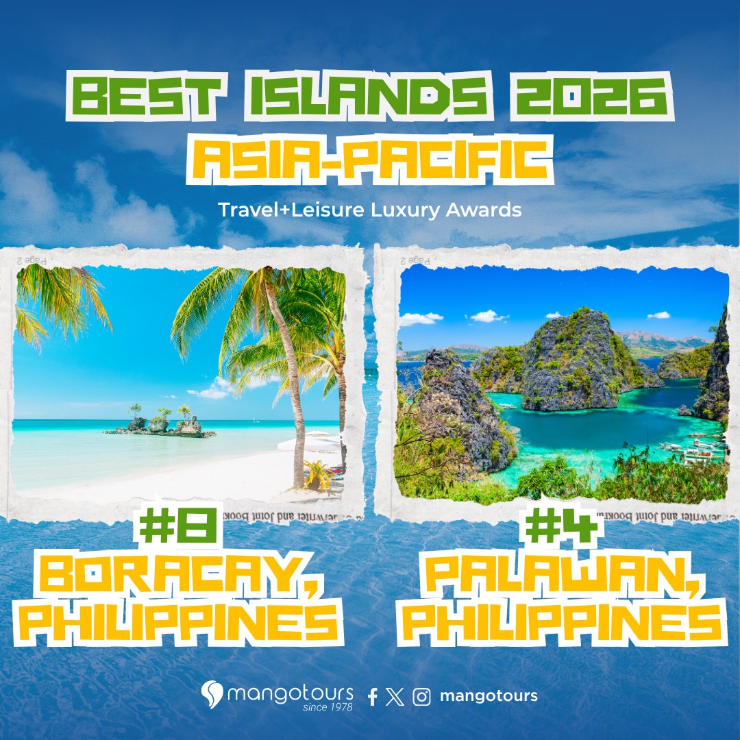 mangotours's tweet photo. The Philippines' islands are stealing hearts all over the world, once more. 🇵🇭🏝️
#MangoToursTakesYouThere #LovethePhilippines https://t.co/PxvX9N0otX