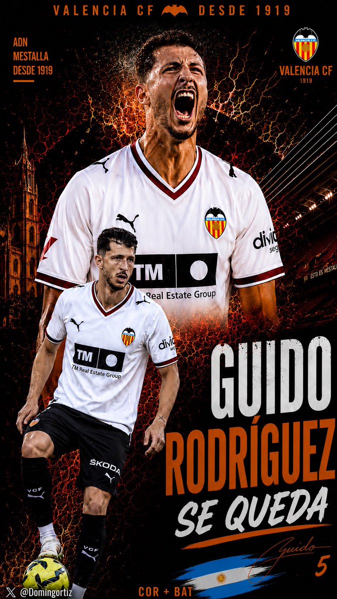 Domingortiz's tweet photo. ✅ 𝐎𝐅𝐈𝐂𝐈𝐀𝐋 | 🦇 🇦🇷

• 𝑮𝑼𝑰𝑫𝑶 𝑹𝑶𝑫𝑹𝑰́𝑮𝑼𝑬𝒁 se queda. 

✍🏽 El argentino firma hasta 𝟐𝟎𝟐𝟖 + 𝟏 𝐨𝐩𝐜𝐢𝐨𝐧𝐚𝐥. El Valencia apuesta muy fuerte para su continuidad. Pasa a estar en el top 3 mejores pagados de la plantilla.

🧔🏻‍♂️ Corberán ve cumplido su mayor deseo.

📌 https://t.co/JBlo7oAEqF
