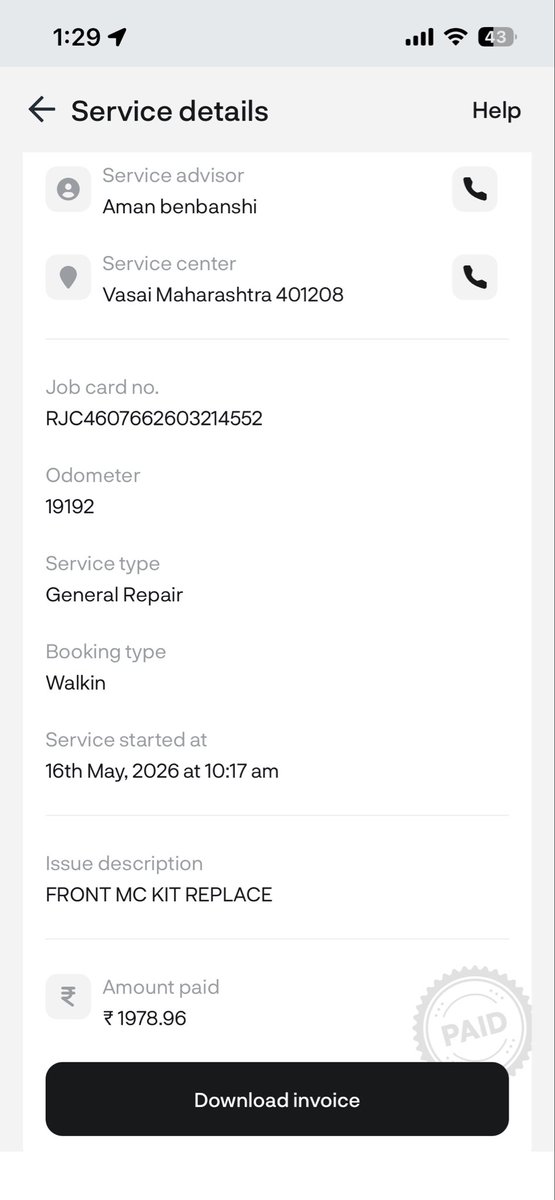 TimeIsMe's tweet photo. Hi @atherenergy, sharing service records for the recurring front brake issue on my Rizta. After 2 unsuccessful service visits, the MC kit was replaced. Within about a month, the same issue has returned. This is a safety concern. Please investigate and provide a permanent fix. https://t.co/1v171vFRBk