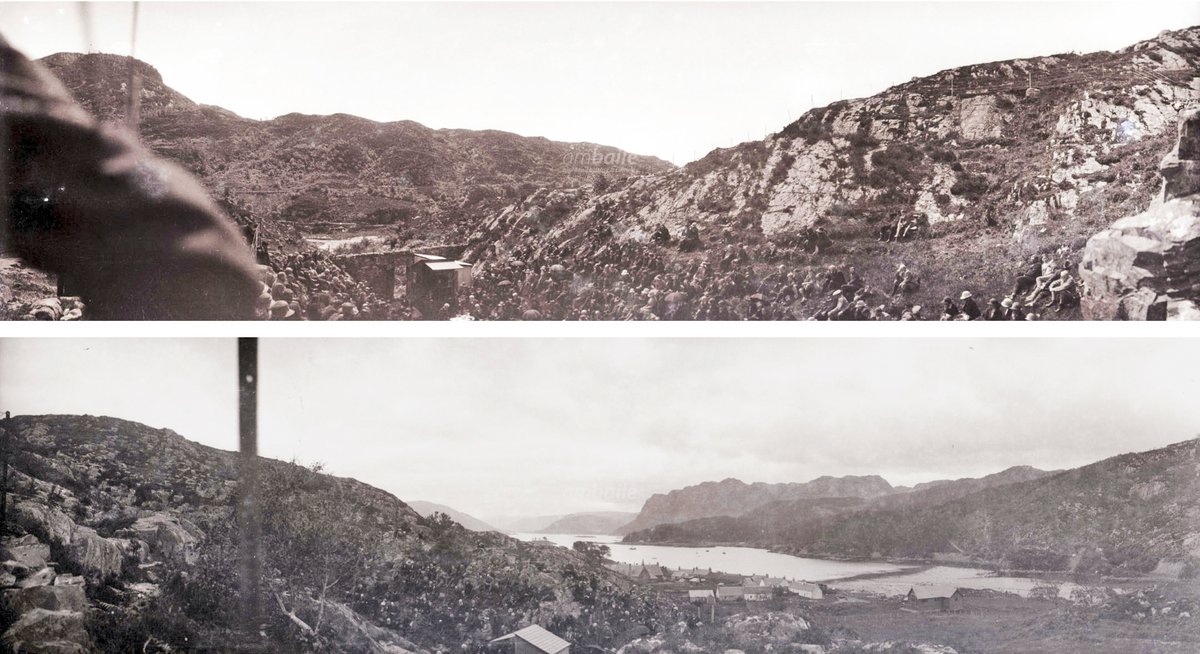 HighlandHistory's tweet photo. A large Free Church congregation gathered for an outdoor service near #Plockton on 6 July 1924. The wooden structure in the centre in the upper photograph is believed to be the famous portable pulpit

[photos: Duncan Macpherson; source: Skye &amp; #Lochalsh Archive Centre] https://t.co/5zrIwMPI68