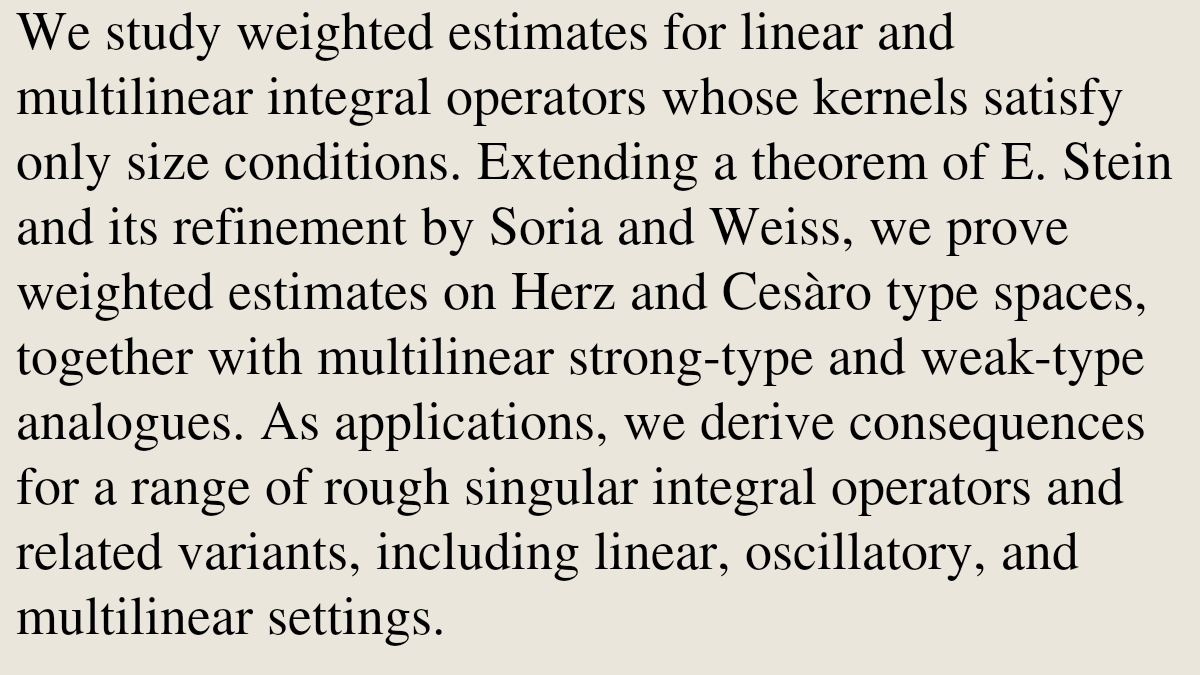 ClassicalODEs's tweet photo. Weighted Extensions of Stein's Theorem for Linear and Multilinear Operators

María Jesús Carro, Bae Jun Park
https://t.co/c03xTcs9vu [𝚖𝚊𝚝𝚑.𝙲𝙰] https://t.co/oyxbop30Jx
