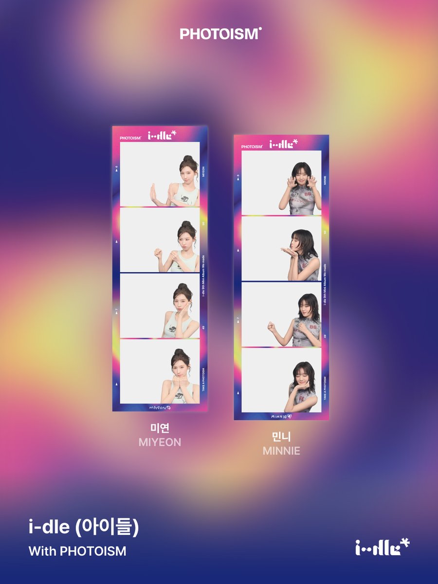 photoism_kr's tweet photo. PHOTOISM X i-dle (아이들)
ARTIST FRAME OPEN !

포토이즘에~서
누가 돌아왔~게

그래. 아이들이 레전드 만들어서 돌아왔~다 ❤️

포토이즘에서 i-dle (아이들)과 함께
소중한 추억을 남겨보세요 📸

📅 26.07.06 – 26.07.27

ONLY IN PHOTOISM https://t.co/9rr9r9zcDJ