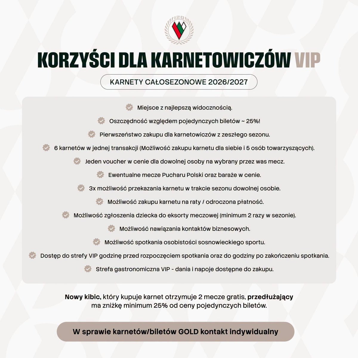 zaglebie_eu's tweet photo. 𝐙𝐚𝐣𝐦𝐢𝐣 𝐬𝐰𝐨𝐣𝐞 𝐦𝐢𝐞𝐣𝐬𝐜𝐞, 𝐰𝐬𝐩𝐢𝐞𝐫𝐚𝐣 𝐊𝐥𝐮𝐛 – rusza sprzedaż karnetów na sezon 2026/2027.

W poniedziałek 6 lipca o godz. 10:00 ruszamy ze sprzedażą karnetów! Zapewnij sobie miejsce na trybunach ArcelorMittal Park - ZPS Sosnowiec już teraz!

ETAPY SPRZEDAŻY KARNETÓW:

✅Informujemy, że zamknięta sprzedaż stacjonarna zaczyna się 6 lipca o godz. 10:00 – wraz z otwarciem Zagłębie FANstore 
✅Zamknięta sprzedaż internetowa zaczyna się 6 lipca o godz. 10:00 pod adresem https://t.co/UD84NMXNN1
✅Sprzedaż otwarta dla wszystkich zaczyna się 8 lipca o godz. 10:00 - zarówno internetowo jak i stacjonarnie
✅Rezerwacja miejsc dla karnetowiczów z zeszłego sezonu potrwa do piątku 10 lipca do godziny 19:06
✅ W sprzedaży zamkniętej mogą wziąć udział jedynie posiadacze karnetów na sektory A9, A10 oraz A11.

Więcej szczegółów: 🧷https://t.co/tUe9QrQKd7

#WIARAKTÓRAPRZETRWAŁA