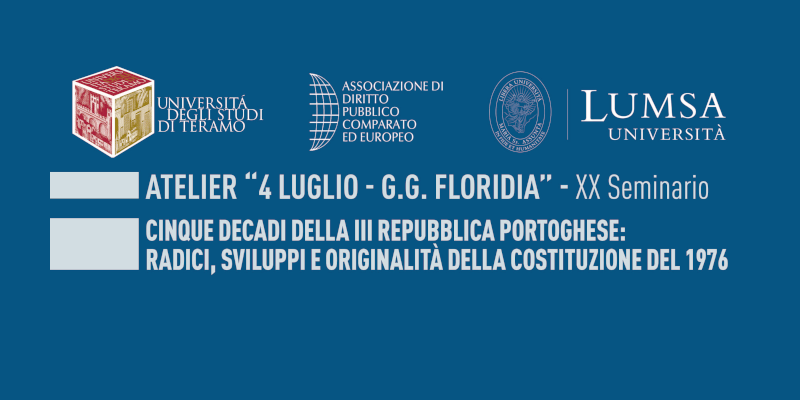 UniLUMSA's tweet photo. Domani 6 luglio, l'@UniTeramo, in collaborazione con l’Associazione di Diritto Pubblico Comparato ed Europeo (DPCE) e l’Università LUMSA, ospiterà presso la sede in via Renato Balzarini 1 (TE) il XX Seminario dell’Atelier "4 luglio – G.G. Floridia" intitolato "Cinque decadi della III Repubblica portoghese: radici, sviluppi e originalità della Costituzione del 1976". Sarà possibile seguire il seminario anche online.

Per scoprire il programma completo: https://t.co/7O5Dt0nxO7