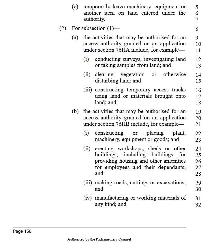 FetchStep's tweet photo. @jo_noCSG The "Activities that may be authorised"  is Scary stuff ....
"demolishing, destroying or removing plant, machinery, equipment, goods,workshops, sheds, buildings or roads."
Much to read in this disaster of a document obviously written by the Industry . https://t.co/r9LrTM3rK3