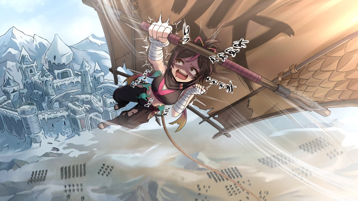 TWILIGHTEWIG's tweet photo. 『戦王：血族の蜂起』開発中
竜族に敗れた忍族の君主の敗北CG……
可哀想な忍族の妹ちゃん……
（描いててめちゃくちゃ楽しかった w）
#tickle #Tickling #くすぐり https://t.co/vGJA7LhWST