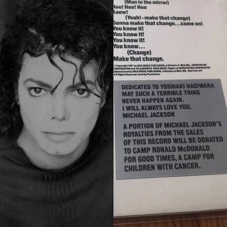 rememberthebite's tweet photo. In February 1988, Michael Jackson's song "Man in the Mirror" entered the pop charts. Proceeds from the single were donated to Camp Ronald McDonald for Good Times, a camp for children who suffer from cancer. 🤍 https://t.co/qHQKJeJIVr