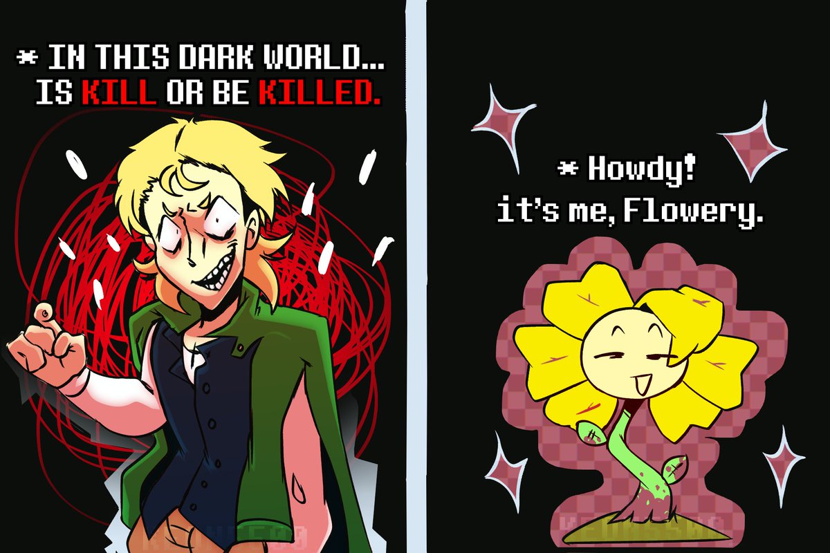 Keon5500_'s tweet photo. #deltarunespoilers
Swap idea : FLOWEY and FLOWERY

#deltarunechapter5 #deltarune #undertale https://t.co/ELHUp8FiSR
