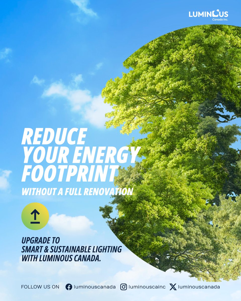 LuminousCanada's tweet photo. Reduce your energy footprint—without a full renovation.

Smarter lighting helps businesses improve efficiency and support sustainability.

Upgrade to smart and sustainable lighting with Luminous Lighting Canada Inc.

#SmartLighting  #LuminousLightingCanada #Innovation https://t.co/49XflCx1vy