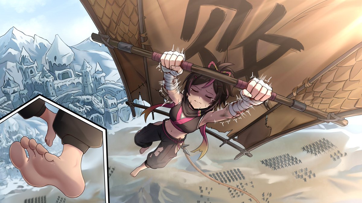 TWILIGHTEWIG's tweet photo. 『戦王：血族の蜂起』開発中
竜族に敗れた忍族の君主の敗北CG……
可哀想な忍族の妹ちゃん……
（描いててめちゃくちゃ楽しかった w）
#tickle #Tickling #くすぐり https://t.co/vGJA7LhWST
