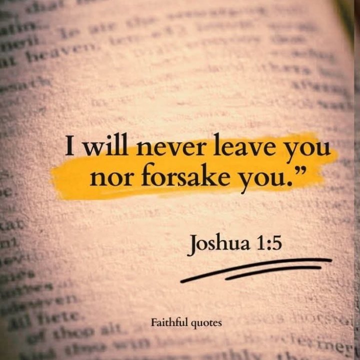 5FITCEO's tweet photo. I will never leave you nor forsake you.

(Joshua 1:5) https://t.co/ukF8jZksOC