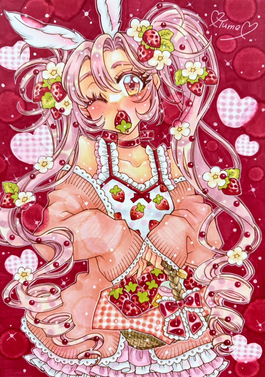 🌸🌸🌸🌸🌸🌸🌸🌸🌸 bunny×strawberry🍓🍓◌⑅⃝*॰ॱ♡*⃝̣