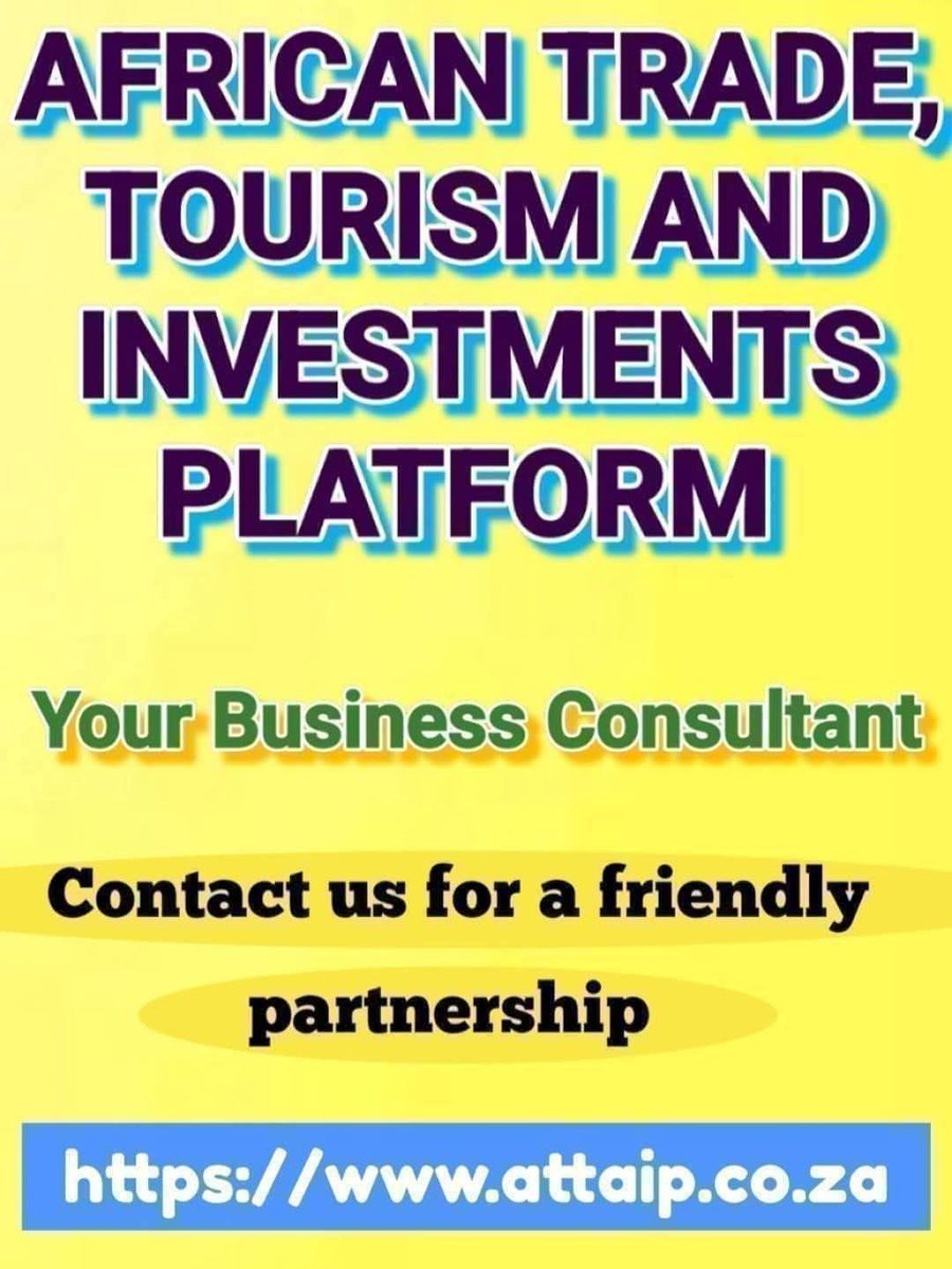 Messypouokam's tweet photo. AFRICAN TRADE, TOURISM AND INVESTMENTS PLATFORM 
Your business consultant
https://t.co/juPgQduFwm

Based in South Africa

We continue to strengthen trade ties between South Africa and the rest of Africa

We connect businesses and facilitate trade

Contact us at any time https://t.co/uaXcKbkMLO
