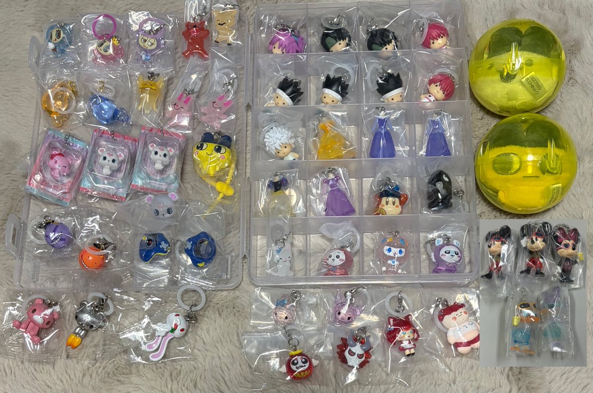nrs__01's tweet photo. ハンターハンター ノンタン サンリオ たまごっち ちいかわ ディズニーキャラクター SUMMERマスコットチャーム めじるしアクセサリー ガチャガチャ 譲渡 ≫ 交換

譲▶︎画像のもの＋リプ欄

求▶︎定価＋送料
梱包OPPのみでよろしければ送料なしでも◎
1枚目は2枚目(下段 ≫上段)より半数〜2点必須
⬇️ https://t.co/gvIjLhOiFp