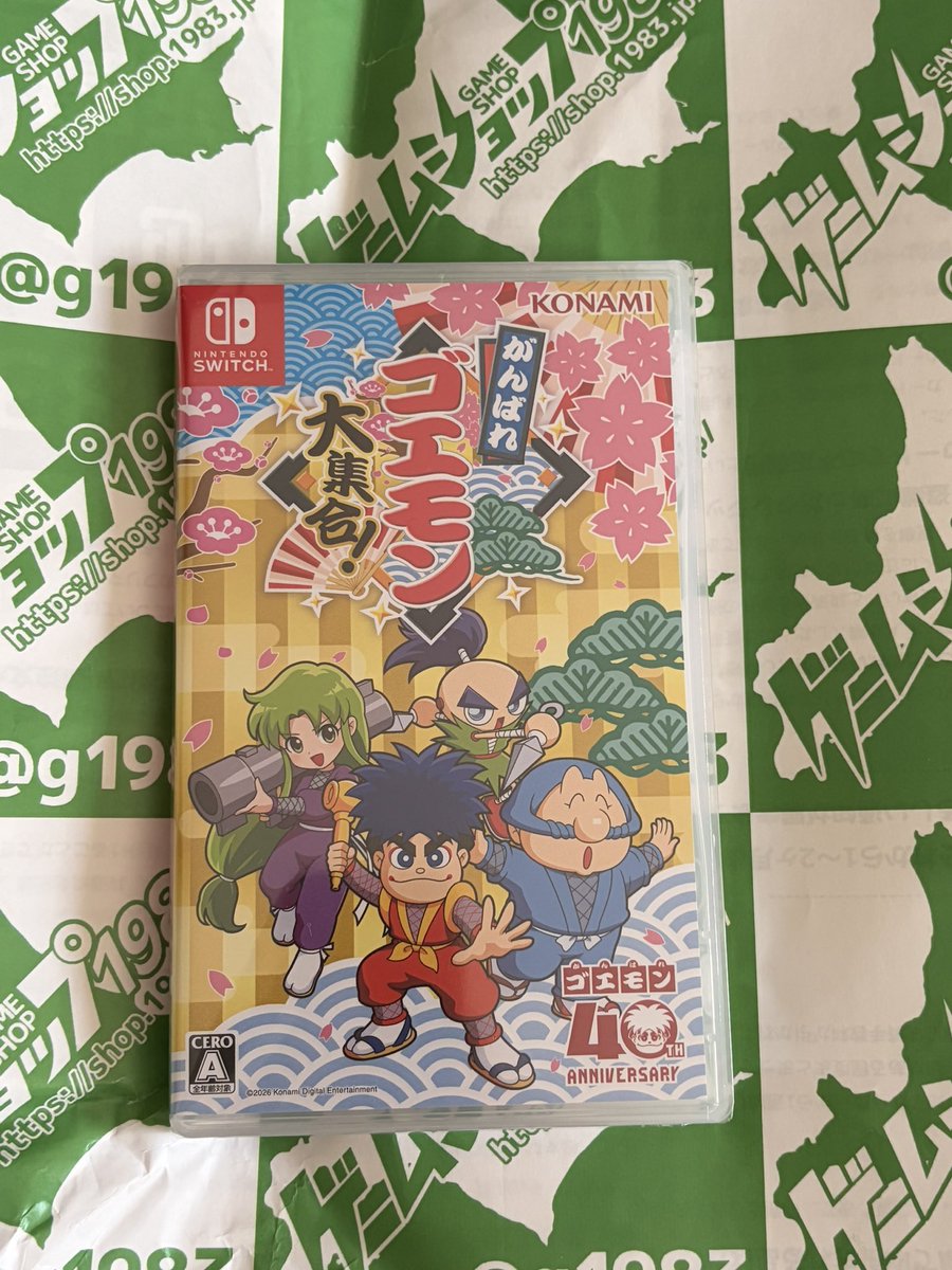 pentyukitan's tweet photo. ゲームショップ1983にて、がんばれゴエモン大集合！スイッチ版を購入しました。完全にクライシスフォース目当てです、ファミカセ買うより安い🤤 https://t.co/Inna4l9BYy