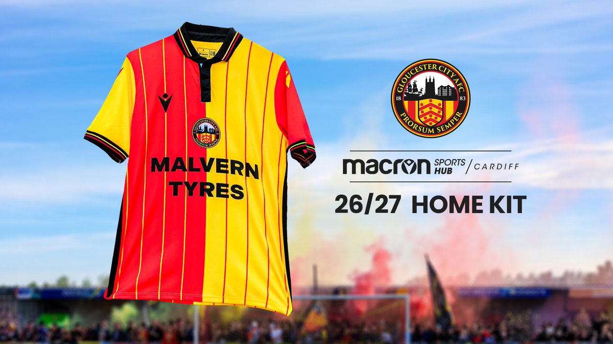 GCAFCofficial's tweet photo. Your Gloucester City AFC 2026/2027 home shirt🐯

Buy yours now using the link below⬇️

🔗https://t.co/koTP6RahUZ

@MacronCardiff | @SouthernLeague1 

#GCAFC https://t.co/xIXZ5GcBNn