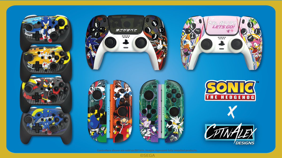 FrackDeals's tweet photo. If you're at Anime Expo, the latest @CptnAlexDesigns controllers will be available for viewing/purchase at booth WH-3562! Tell them Frack says hi 🦎👋

Want a guide to all the Sonic stuff happening at AX? Check out a list here:
https://t.co/okSmxvjgV9 https://t.co/mE9mf5GjJz