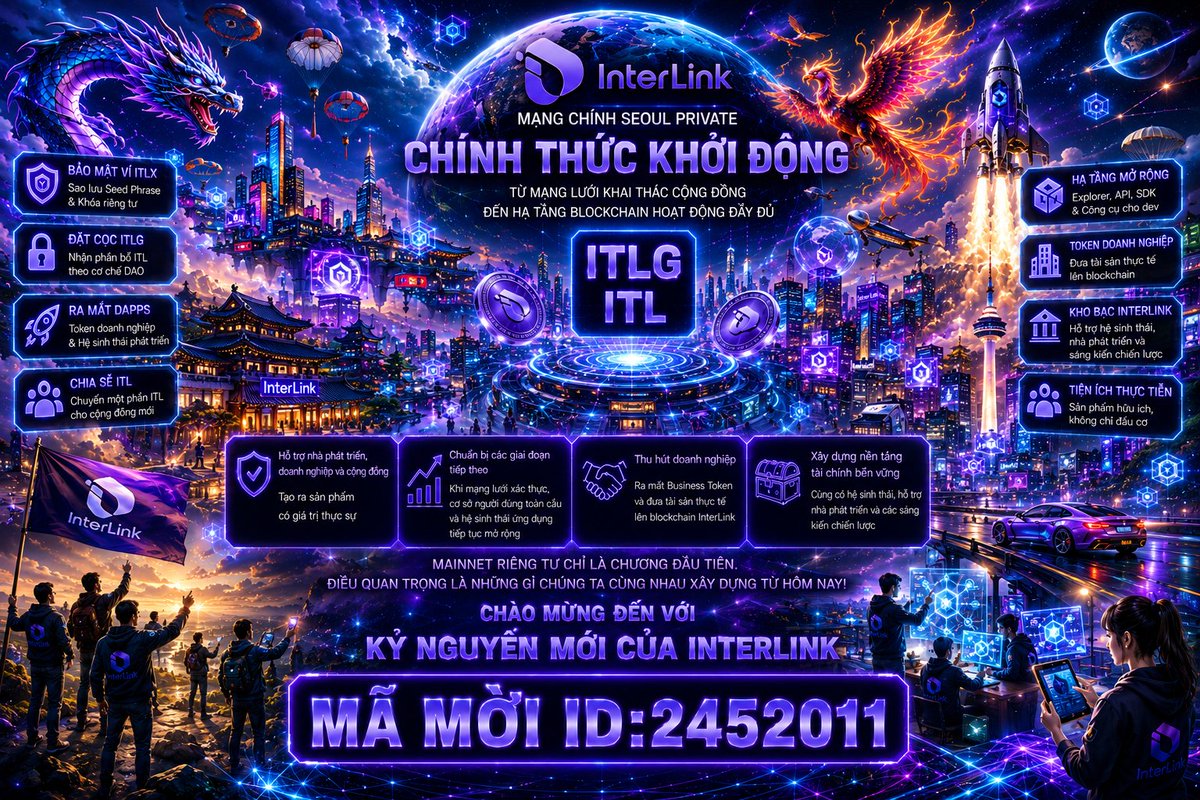 Baodi245's tweet photo. Có những thời điểm không chỉ đánh dấu một bước tiến, mà còn mở ra cả một chương mới cho niềm tin, cho cộng đồng và cho tươg lai của 1 hệ sinh thái. InterLink Seoul Private Mainnet 9 là một thời điểm như vậy
#InterLink #ITLG #ITL #InterLinkSeoulPrivateMainnet https://t.co/3hLjcOSGuk