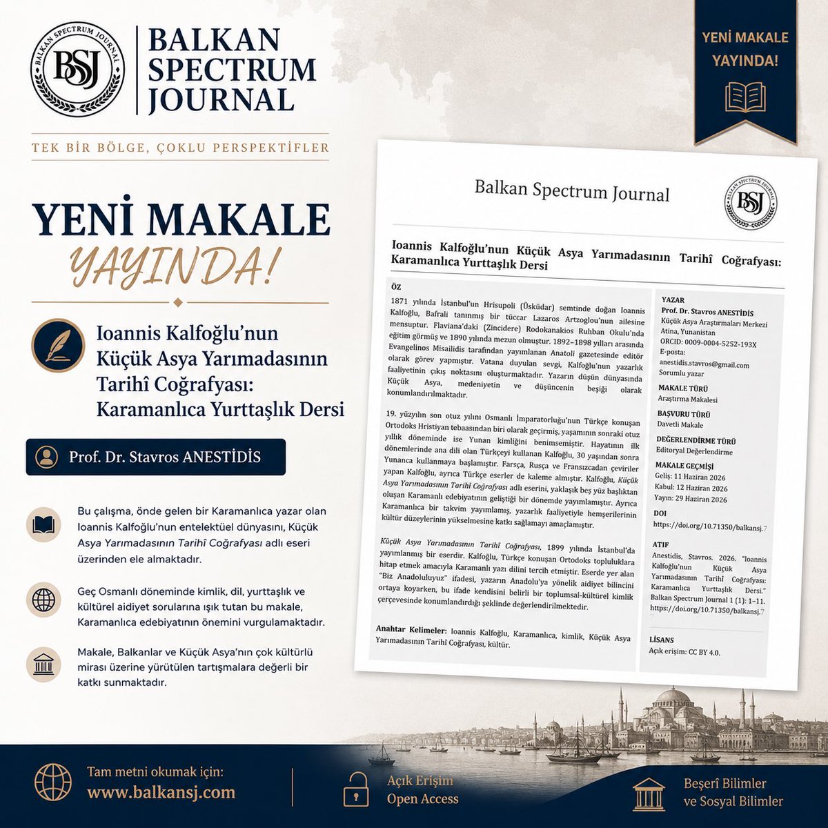 balkanspectrumj's tweet photo. New article of BSJ π#karamanlidika #ottoman #kalfoglu https://t.co/M705dhov8L π https://t.co/wHE76iIt0F