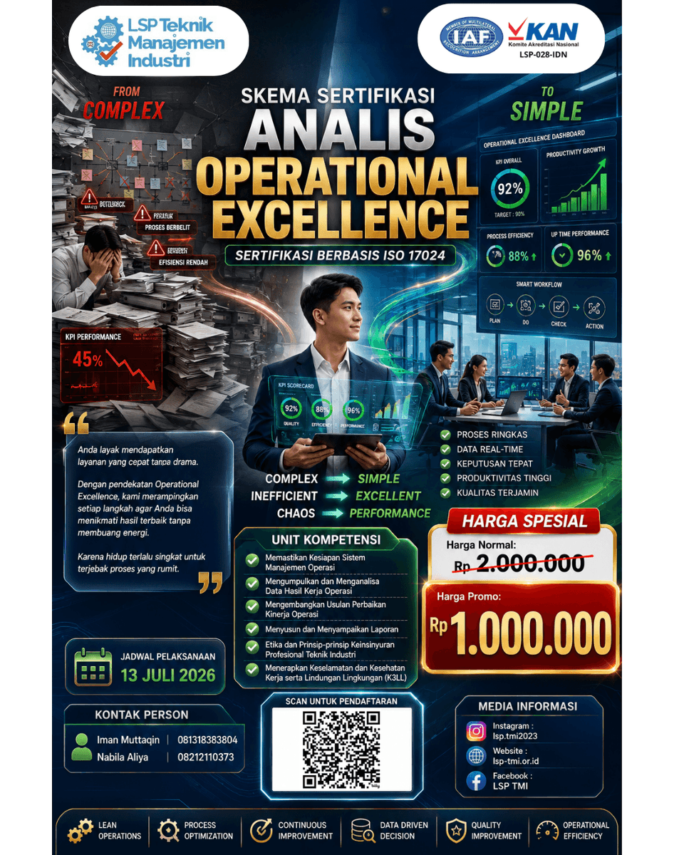 LspTmi's tweet photo. Proses kerja semakin rumit, tetapi hasil belum maksimal?

❌ KPI sulit tercapai
❌ Produktivitas tidak stabil
❌ Data sulit dianalisis
❌ Keputusan sering terlambat https://t.co/akqTmjGrts