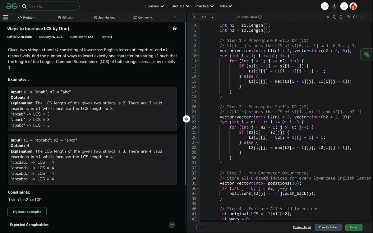 PankajB42550's tweet photo. 🚀 #Day 157/100 (Merge Sort on Linked List @GeeksforGeeks – #Daily)!
Key: Divide & Conquer: split list using slow/fast pointers, recursively sort halves, merge them.
✓ O(n log n) | O(log n)
✓ Accepted
@CoderArmy #100DaysOfCode #DSA #LinkedList #MergeSort #DSA26 #DAY158 https://t.co/kkW7jqK5La