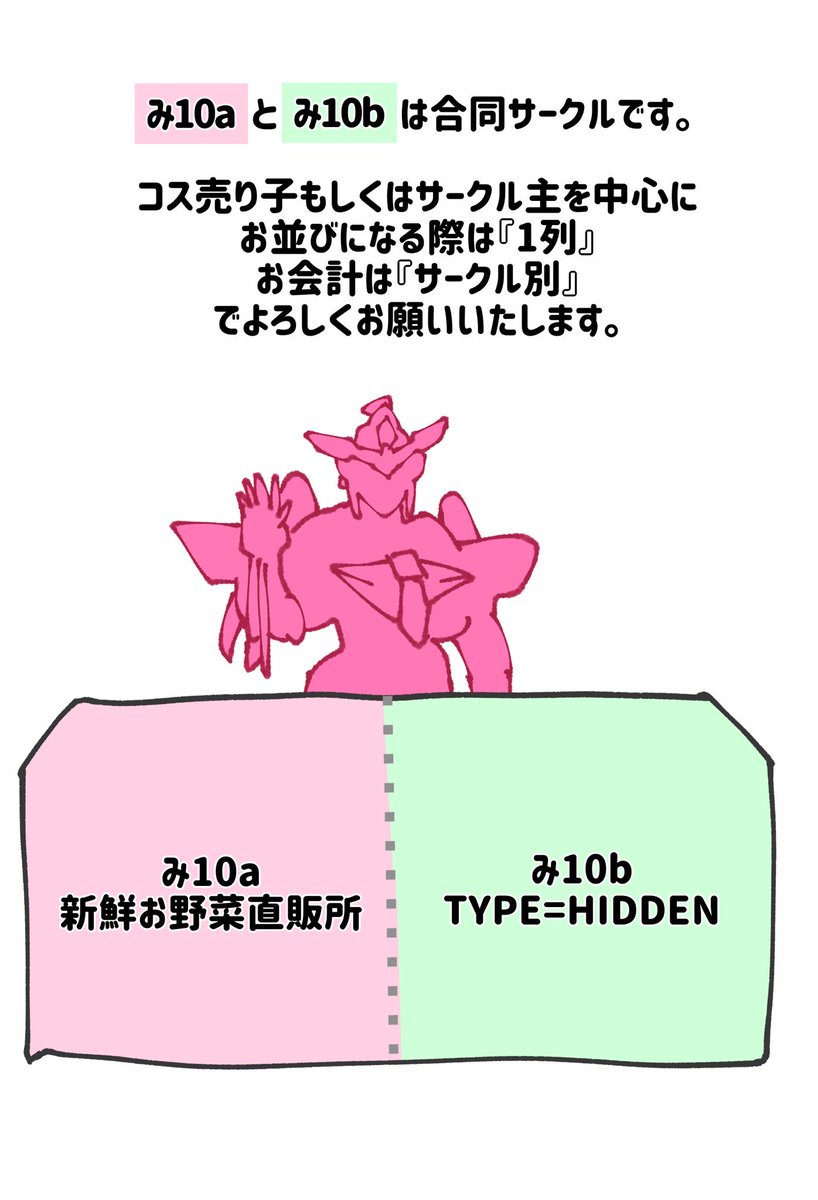 9Min178cm's tweet photo. お会計について
「み10a.b」は合体スペースです どちらのお会計も同時に取り扱いますので aのみbのみa.b両方 どの場合も同じ一列にお並びください
会計時に2種類あるコイントレーにそれぞれの分のお会計をおいてください 
��場直後の高額紙幣支払いはご容赦いただけると助かります https://t.co/Kx9GZxvYD5