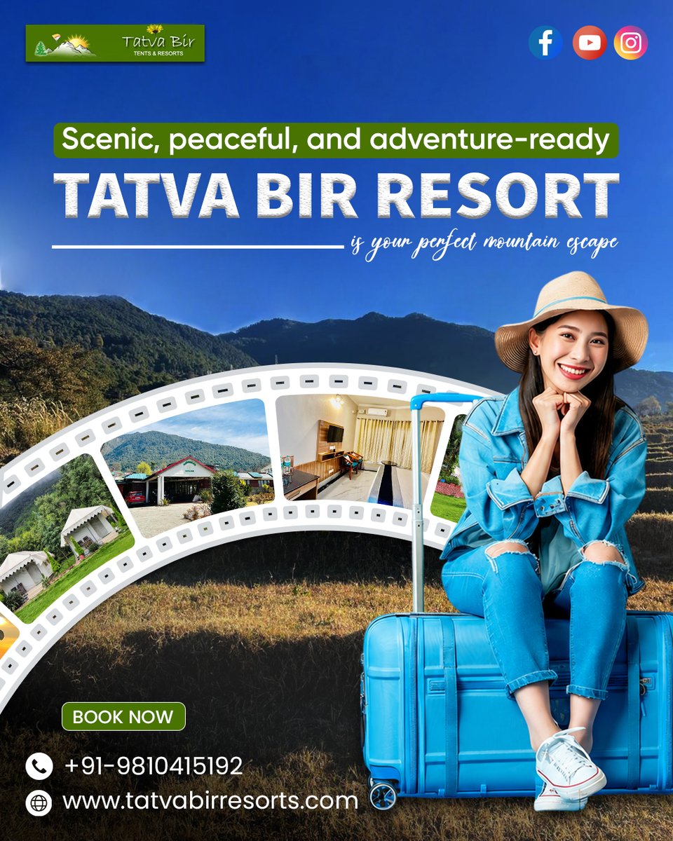 tatvabir's tweet photo. ✨ Escape to Tatva Bir Resort — luxury tents, breathtaking Himalayan views, and unforgettable nature experiences await! 🏔️

📞 +91 98104 15192 | 🌐 https://t.co/z2yGAx4NQG
#TatvaBirResorts #MountainEscape #LuxuryTents #HimalayanGetaway #NatureRetreat https://t.co/8NxEVqM1SF