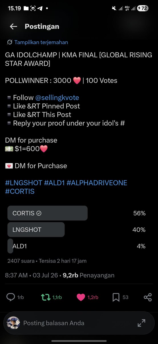 thinkaboutjju's tweet photo. @sellingvotekpop @sellingkvote for #CORTIS https://t.co/zih22Xvfln