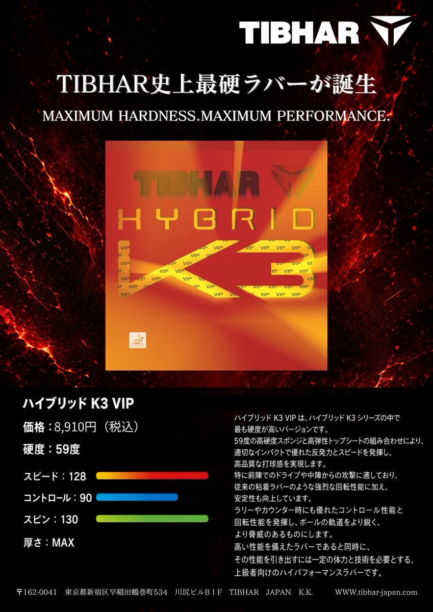 tibhar_japan's tweet photo. この硬さを味方にできるか。

木原美悠選手・田添響選手・GCフォースター社長がすでに使用しております。

#TIBHAR
#K3VIP https://t.co/0YENnNmb4A