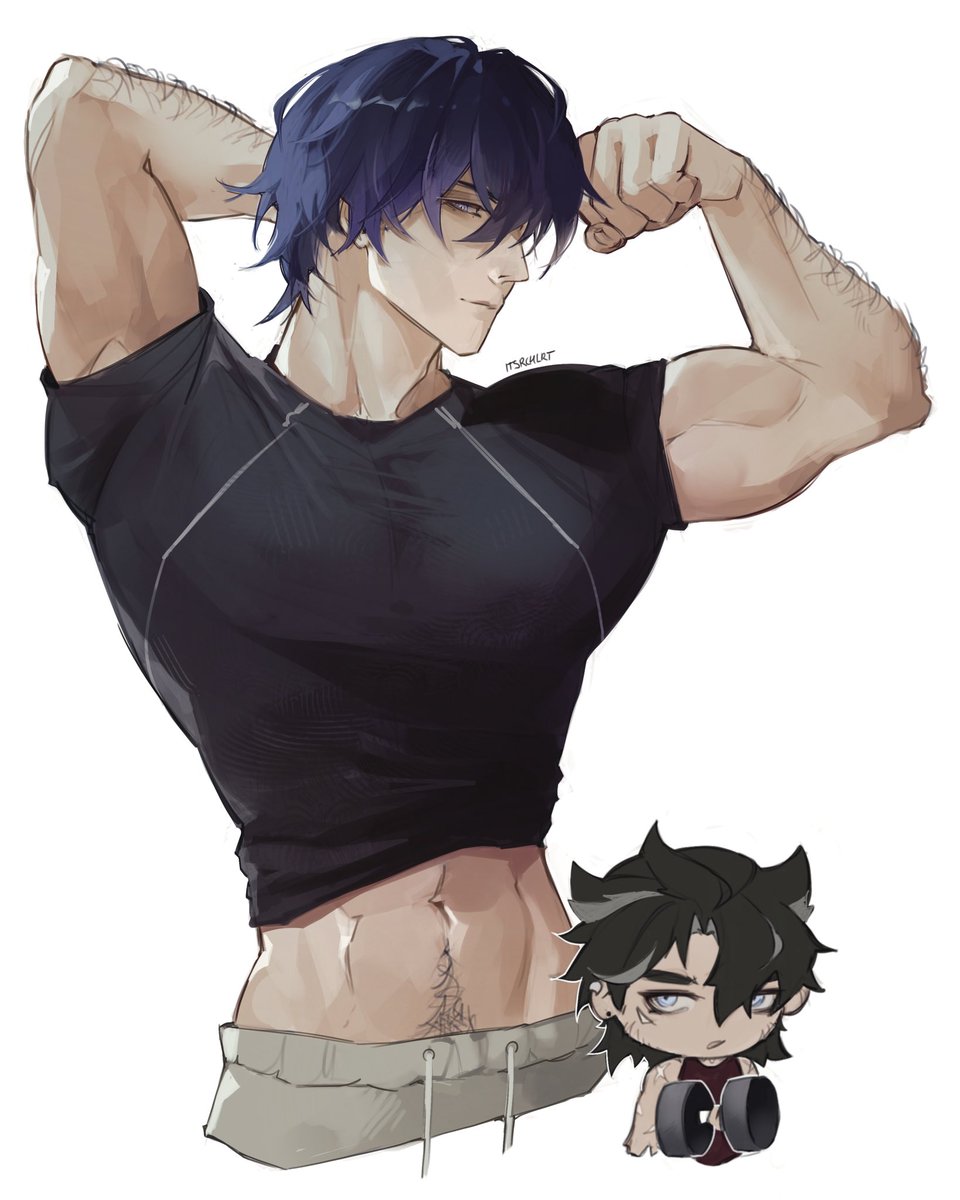 itsrchlrt's tweet photo. the bear and the wolf go to the gym together
#valeriy #wriothesley #genshinimpact https://t.co/H4aauj23Cj