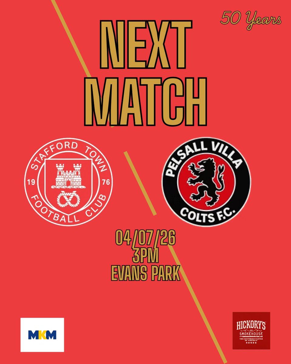 StaffordTown1st's tweet photo. ⚽️ Tomorrow! ⚽️

Football is back at Evans Park as we welcome Pelsall Villa in our 1st preseason friendly!

The squad is starting to take shape with 3 more players to be announced today, this is your first chance to see what this season may have in store. 

Don’t forget to purchase your season tickets or sponsorships before the game to make sure you get into all of our home friendlies for free.

Don’t miss it!

#UpTheTown